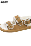 Womens Shoes 2023 Flat Sandals Summer Heels Large Size Suit Female Beige Luxury Without Gladiator Girls Comfort Clogs