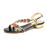 New Diamond Sandals Women Wear Flat Sandals In Summer Non-Slip Bohemian Crystal Sandals
