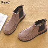 Autumn Winter Shoes Women Chelsea Boots Warm Plush Thick Sole Cold Winter Women Footwear Ladies Cotton Shoes