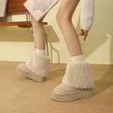 Breakj Artificial Short Wool Suede Boots Boots Thick Heel Bottom A Rubber Snow Boots Heel