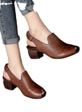 Women Retro Brown Sandals 2024 Luxury Designer High Heels Sandal Peep Toe Slingbacks Mother Shoes Casual Sandalias De