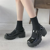 Shoes College Girl Student LOLITA Shoes JK Uniform Shoes PU Leather Heart-shaped Ankle-strap Mary Jane Shoes