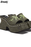 Heeled Platform Sandals For Women Summer 2023 Ankle Buckle Square Toe Sandals Simply Causal Open Toe Sandals Slipper