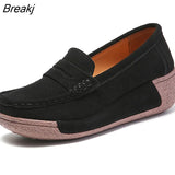 Sneakers for Women Fashion Platform Korean Version Rocking Shoes Female Slip on Casual Flat Warm Loafers Retro Mon