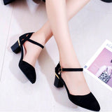 Femininas Women Casual Comfort Stylish Beige Square Heel Pumps Lady Fashion Sweet High Quality Office Heel Shoes