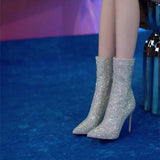 Spring and Autumn New Fashion Outwear Versatile Comfortable Slim Heel Back Zipper Women's Naked Boots Single