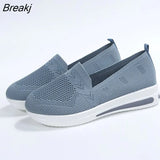 Fashion New women knitted shoes Fashion slip on Plus Size Casual Ladies Loafers Breathable mesh Light comfortable