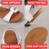 Women's Sandals Summer 2024 Flat Woman White Shoes Elegant Open Toe Beach Dress Flats for Women Outdoor Sandalias Plus Size