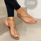 Summer Sandals for Women Fashion Pointed Toe Flats Women's Casual Sandals Ladies Flip Flops Roman Low Heel Woman