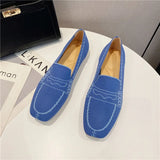 Weaving Princess Shoes Fashion Square Toe Casual Ballet Flats Shoes Women's Knitted Flat Bottom Soft Sole Walking