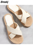 New Slippers Summer Cross Drag Fashion Hemp Rope Outer Wear Slippers Casual Sandal and Slippers Casual Mixed Color