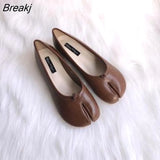 Spring Autumn Women Leather Comfy Flats Soft Bottom Shoes Soild Shallow Toe Split Causal Loafers Ladies Shoes