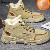 Men's Ankle Boots Fashion Male Vintage Styles Winter Boots Casual Men Shoes Comfortable Platform Shoes Tooling SkateBoard