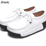 Women Loafers Autumn New Lace Up Platform Casual Shoes Fashion Ladies Non-slip Walking Shoes Female Rocking Shoes Size