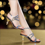 The Summer Of 2024, The New Diamond Sandals Women Wear Leather Sexy High Heels With Diamond Inlaid And Comfortable Cool