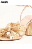 Dropship 2023 Summer Woman Sandals Chunky Heel Ankle Strap Lady Office Sexy Party Wedding Shoes Woman