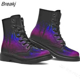 Skeleton Women Snow Ankle Boots Motorcycle Skull Pansy Low Heels Shoes Vintage Pu Leather Warm Winter Increase The