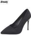 Pointed Stiletto High Heels Shoes Sexy Shallow Mouth Single Shoes Plus Size 43 Women's Work Dress Shoes High Heel