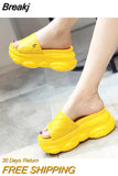 New Summer Flat Platform Slippers Women Wedge Slippers Outdoor Casual Comfortable Solid Color Women