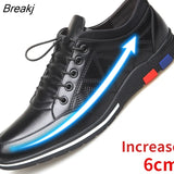 Men's Shoes, Men's Leather Shoes, Men's Leather Casual Inner Increase Korean Version of Sneakers, White Low-top Shoes