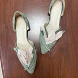 Nice Shoes Women's 2023 New Summer Niche Design Sandals Aesthetic Petal Pointed Toe Shallow Flat Shoes Handmade