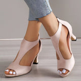 Breakj Fashion After Zipper Bag And Fish-Mouthed Shoes Women's Summer Large Size Side-Shoe With Roman