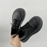 Woman Flats Clogs Platform Casual Female Sneakers Oxfords Modis All-Match British Style Dress Creepers New Leather Cross