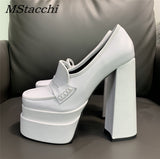 Brand Woman Shoe Chunky Heels Women Pumps Elegant Platform Shoes Office Lady Thick Bottom Ladies Shoes Wedding Party