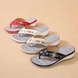 Thick-Soled Wedges Sandals for Women Flip-Flops Beach Shoes Summer Slippers New Lightweight high quality