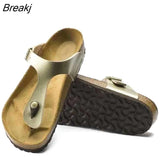 Women's Vintage Slippers Thick Bottom Retro Flat Sandals Buckle Strap Outside Summer Woman Shoes Ladies Slides Female