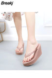 Shoes Ladies' Slippers Platform Slipers Women Rubber Flip Flops Heeled Mules Luxury Slides Sabot 2023 Hawaiian