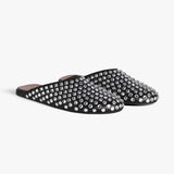 2024 New Fashionable Rhinestone Rivet Baotou Slippers Fashion Square Tail Muller Women's Shoes Fashion Women's