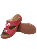 Breakj And Comfortable Flowers Flat Bottom Lady Fish Mouth Slippers 2023 New Large-Size Slope And Slippers