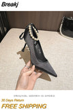Ankle Pearl White Pumps Design High Heels Women Pumps Stiletto Sexy Bow Strap Dress Wedding Bride Shoes Shoes for