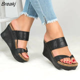 Women Sandals New Wedges Shoes Women Summer Sandals Wedge Heels Flip Flops Chaussures Femme Plus Size High Heels