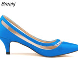 2023 New spring and autumn fashion OL low heeled shoes sexy patchwork women pointed toe pumps size 35-42