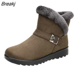 Boots Women Warm Plush Snow Boots for Women Ankle Botas Mujer Zipper No-slip Loafers Ladies Casual Comfort botas