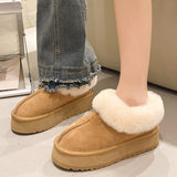 Luxury Winter Snow Boots for Women Long Plush Warm Platform Ankle Boots Woman Thick Bottom Anti Slip Cotton Shoes Plus