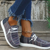 New Women Shoes Sneakers Knitted Mesh Dude Flats Large Size Ladies Slip on Mujer Zapatill Casual Summer Female