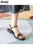 Summer Comfort Shoes for Women Roman Sandals Suit Female Beige All-Match Buckle Strap Clear Heels Gladiator Fashion New