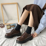Style Small Black Leather Shoes Spring 2024 New Vintage Single Shoes Flat-Soled Jk Student Muffin