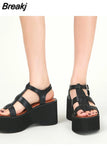 Wedge Heels Sandals For Women 2023 Summer Chunky Heeled Casual Ankle Strap Fashion Women Sandals