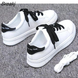 Women Sneakers Leather Shoes Spring Casual Flats Sneakers Female New Fashion Comfort White