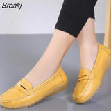 New Femme Flats Leather Shoes Woman Slip On Women Flats Moccasins Women's Loafers Spring Autumn Mother Shoe Big Size
