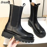 Luxury Chelsea Boots Women Ankle Boots Chunky Winter Shoes Platform Ankle Boots Slip on Chunky Heel BV Boot Brand