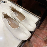 Fashion Split Toe Flats Shoes Women Slip On Casual Loafers Chunky Heel British Oxford Shoes Soft Moccasins Zapatos De