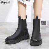 New Luxury Chelsea Boots Women Ankle Boots Chunky Spring Autumn Shoes Platform Ankle Boots Heel Boot Designer Women's