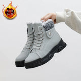 Breakj Women's Cotton Shoes 2024 Winter New High-Top Shoes Women's Round Head Platform And Velvet Warm Women's Shoes