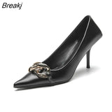 Women Pumps Luxury Female High Heels Metal Pointed Toe Professional Dress Party Ladies Office Shoe 2021Summer Fashion Large