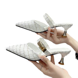 Pointed Toe Mules Fashion Women Slippers Casual Women's Shoes Women High Heels Elegant Ladies Outdoor
